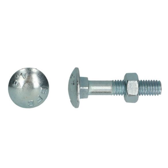Boulon TRCC avec écrou DIN603 zingué Ø 6x60 mm PGB - Boîte de 200