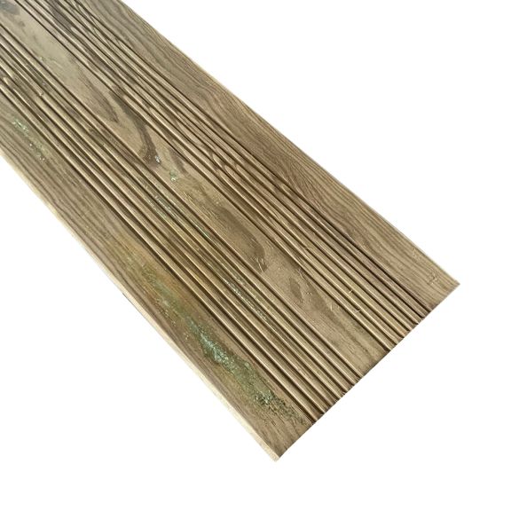 Lame terrasse cl4 vert 2400x145x22 mm en pin strié selection