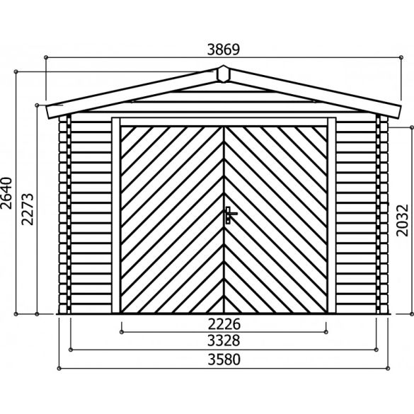 Garage bois 40 mm Traditional 19,26 m² 358x538 cm