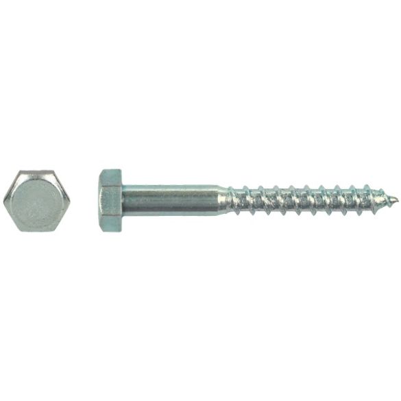 Vis bois Tirefond tête hexagonale Ø6x50 mm DIN 571 acier zingué - Boîte de 200