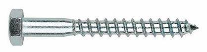 Vis bois Tirefond tête hexagonale 10x160 mm DIN 571 acier zingué - Boite de 25