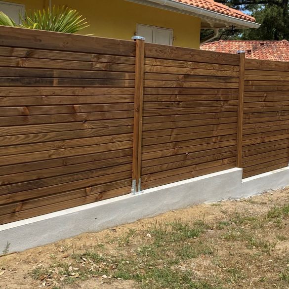 Lame clôture Scala Classe 3 vert - 1 face Faux claire-voie - L. 1,95 m - 150x25 mm