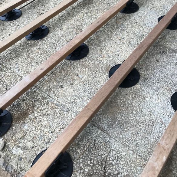 Lambourde bois exotique 65x40 mm pour terrasse - Long. 2,75 m