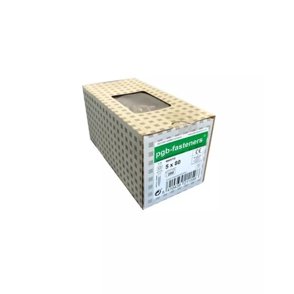 Vis A2 Inox Ø 5x80 mm Tête fraisée TX25 - Boîte de 200 vis