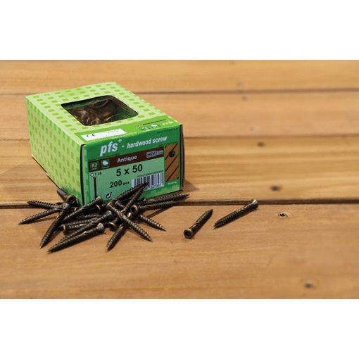 Vis terrasse double filetage A2 inox Ø5x50 mm pour bois dur - Bte 200 vis 