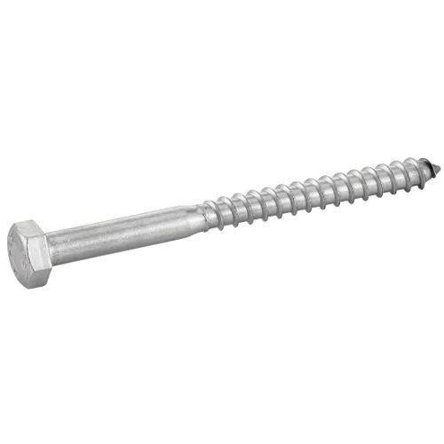 Vis bois Tirefond inox A4 10x100 mm tête hexagonale DIN 571 - 50 pces