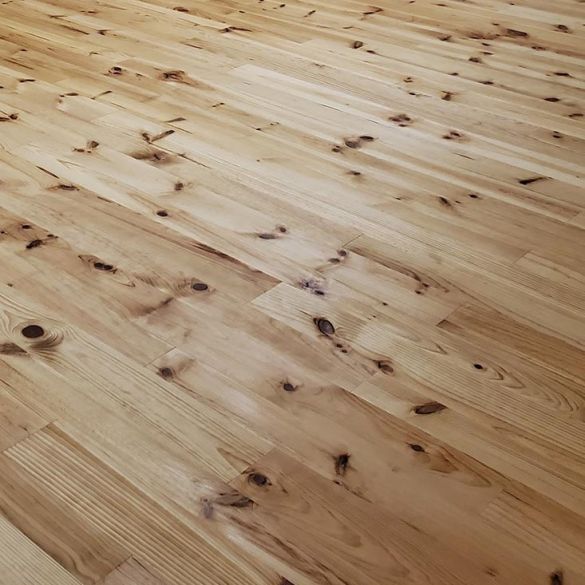 Parquet pin massif à clouer 200x14 cm - Choix noueux
