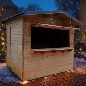 Kiosque commercial en bois PECQ 298 x 238 cm avec toiture double pente et finition moderne