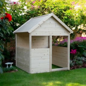 Maisonnette en bois pour enfants modèle Playhouse 120x120 cm avec toit double pente
