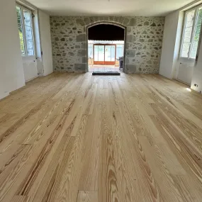 Parquet bois massif à clouer 200x14 cm - Pin des Landes - Choix Sans Noeud