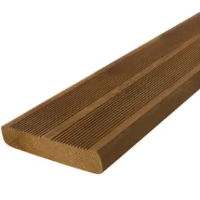 Lame terrasse bois striée 4,80 m en pin du nord - 145x27 mm - classe 4 marron