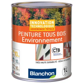 Peinture tous bois environnement BLANC Ral 9016 1 litre - BLANCHON