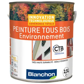 Peinture tous bois environnement BLANC Ral 9016 2,5 litres - BLANCHON